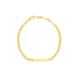 Initial ID Plate on Curb Chain Adjustable Bracelet