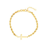 Cross on Rope Chain Adjustable Bracelet