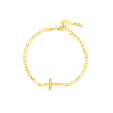 Cross on Curb Chain Bracelet