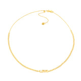Love Plate on Open Curb Chain Adjustable Choker