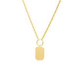 Engravable Dog Tag Necklace on Rope Chain