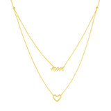 Script Mom and Open Heart Duet Necklace