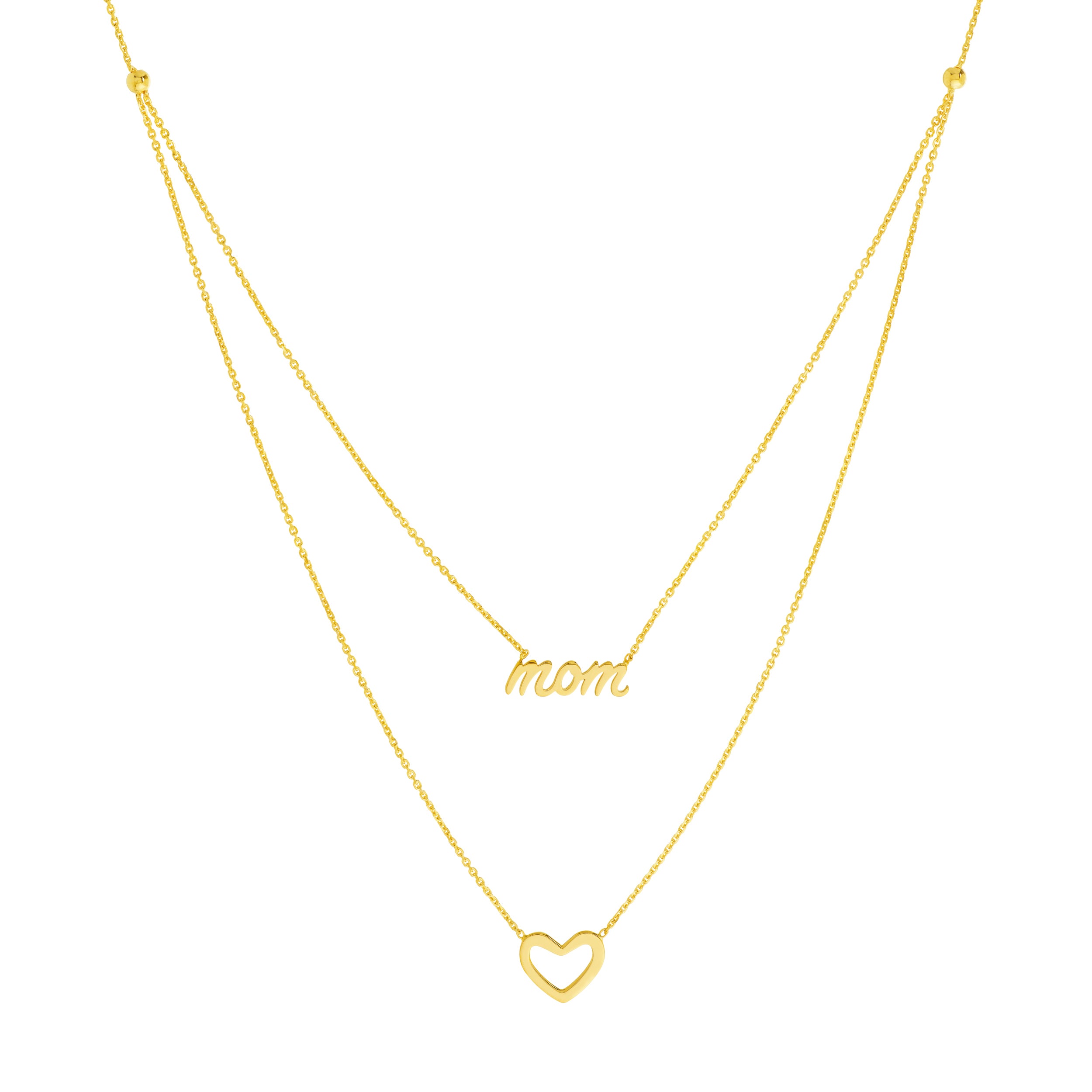 Script Mom and Open Heart Duet Necklace