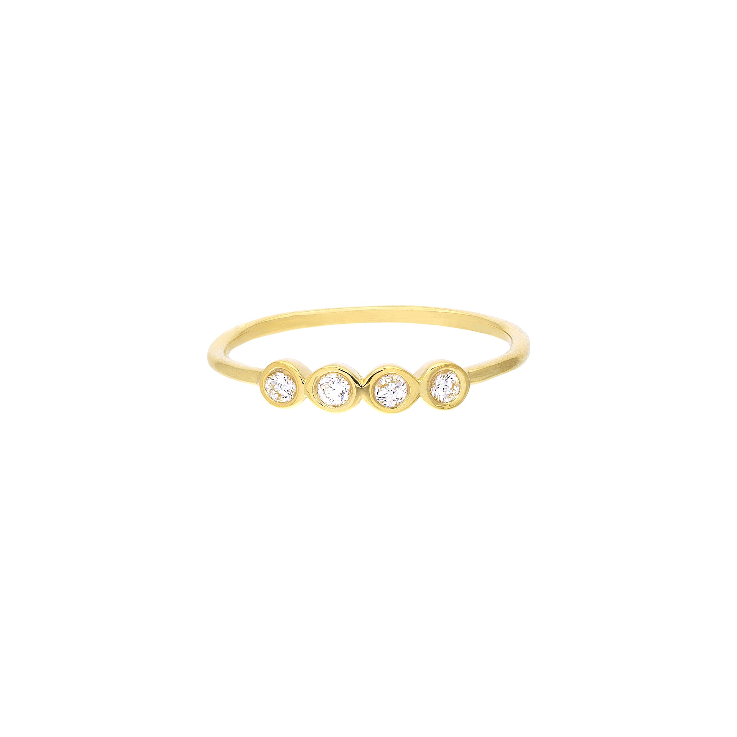 Four Diamond Wire Ring
