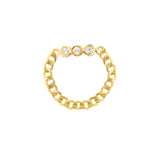 1/10tcw Diamond Trio Curb Chain Ring