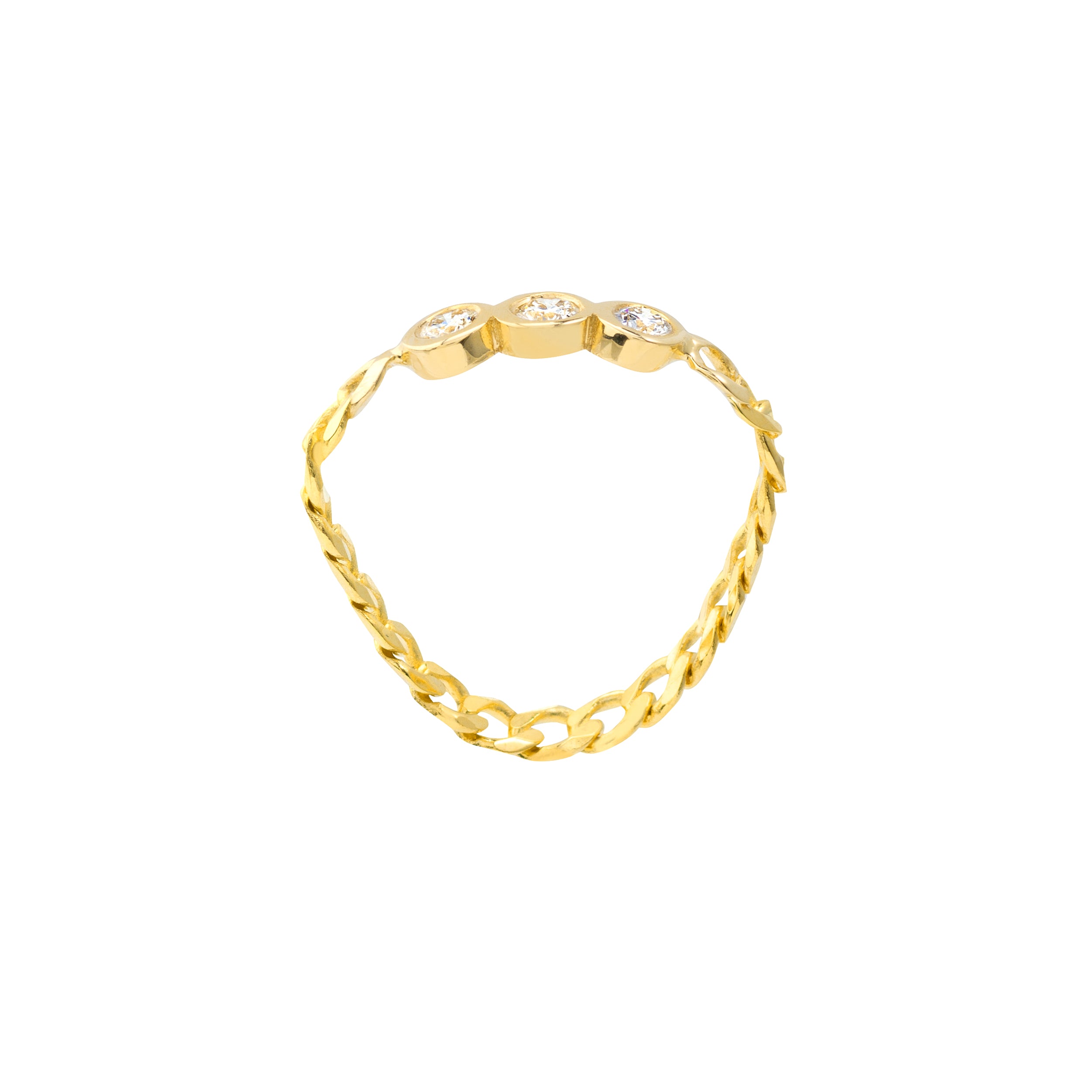 1/10tcw Diamond Trio Curb Chain Ring