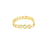 1/10tcw Diamond Trio Curb Chain Ring