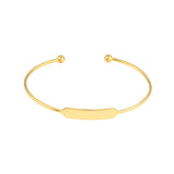 Engravable ID Cuff Bangle with Beaded Ends