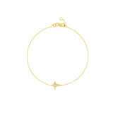 Diamond Tapered Cross Adjustable Bracelet