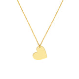 Flat Tilted Heart Engravable Necklace