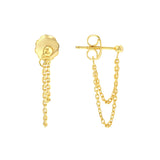Draped Double Chain Front-to-Back Earrings