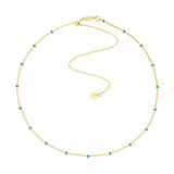 Turq Enamel Stations Saturn Chain Choker