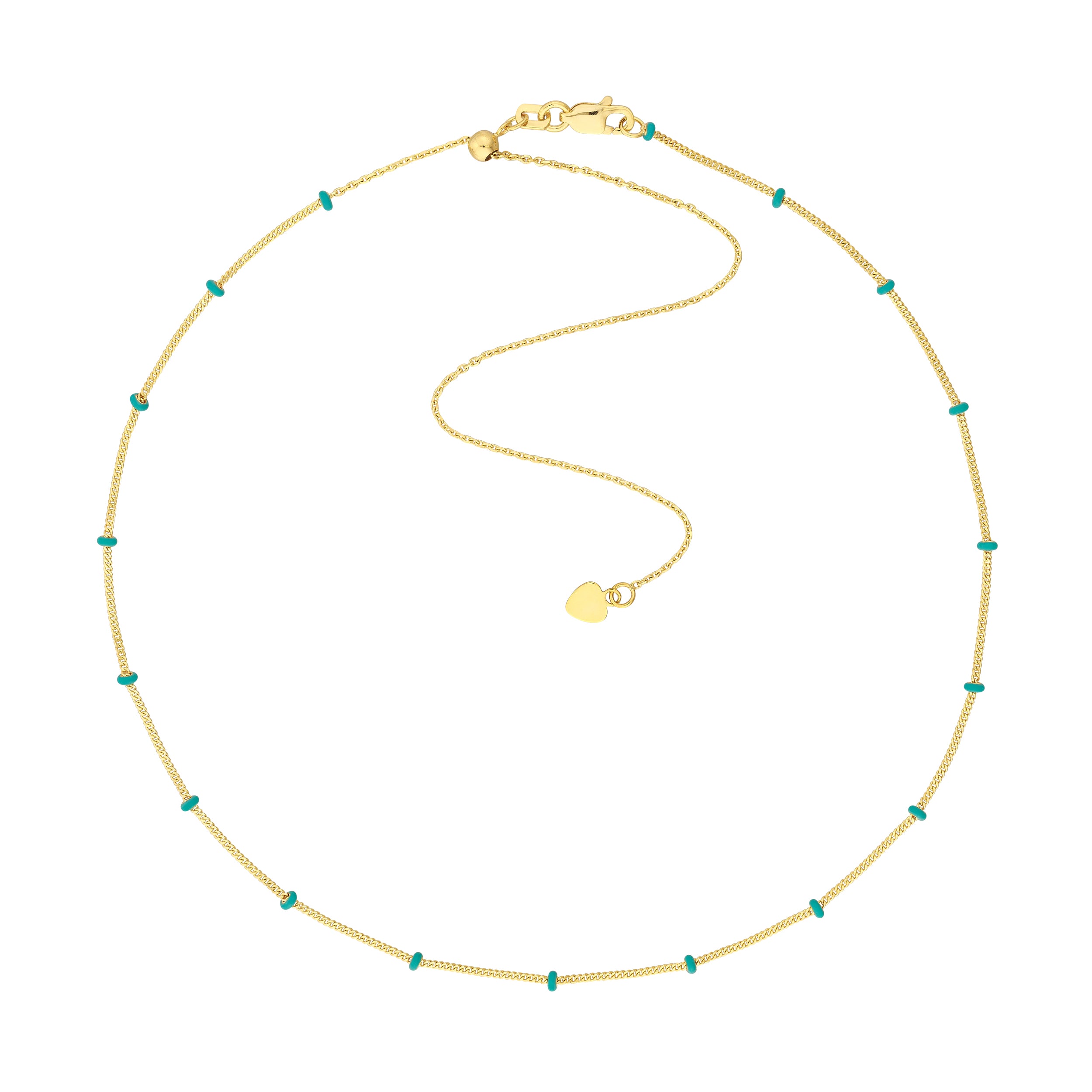 Turq Enamel Stations Saturn Chain Choker