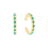 Full Turquoise Enamel Bezel Earring Cuffs