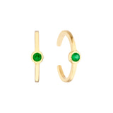 2.0mm Emerald Bezel Earring Cuffs