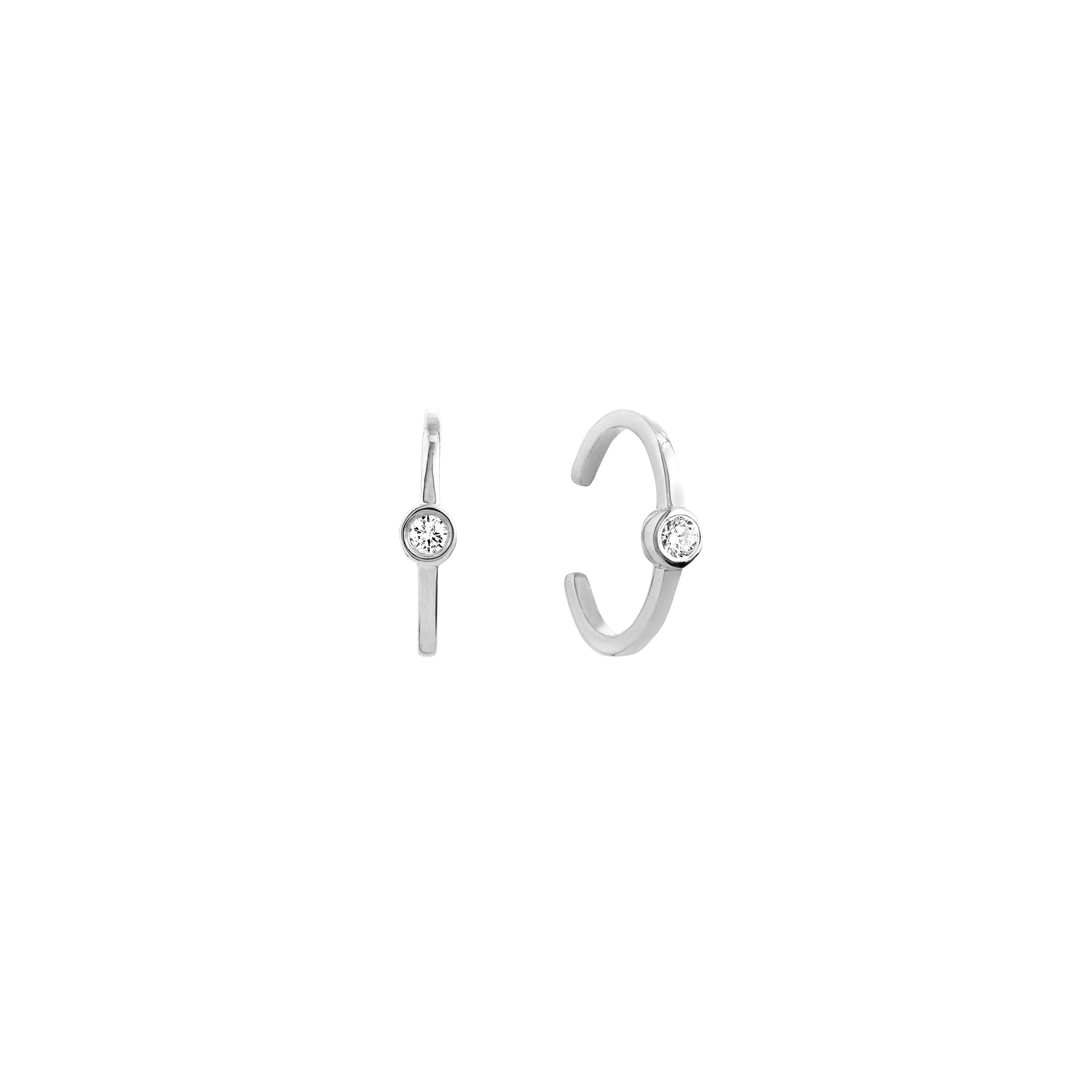 1/20tcw Bezel Diamond Earring Cuff