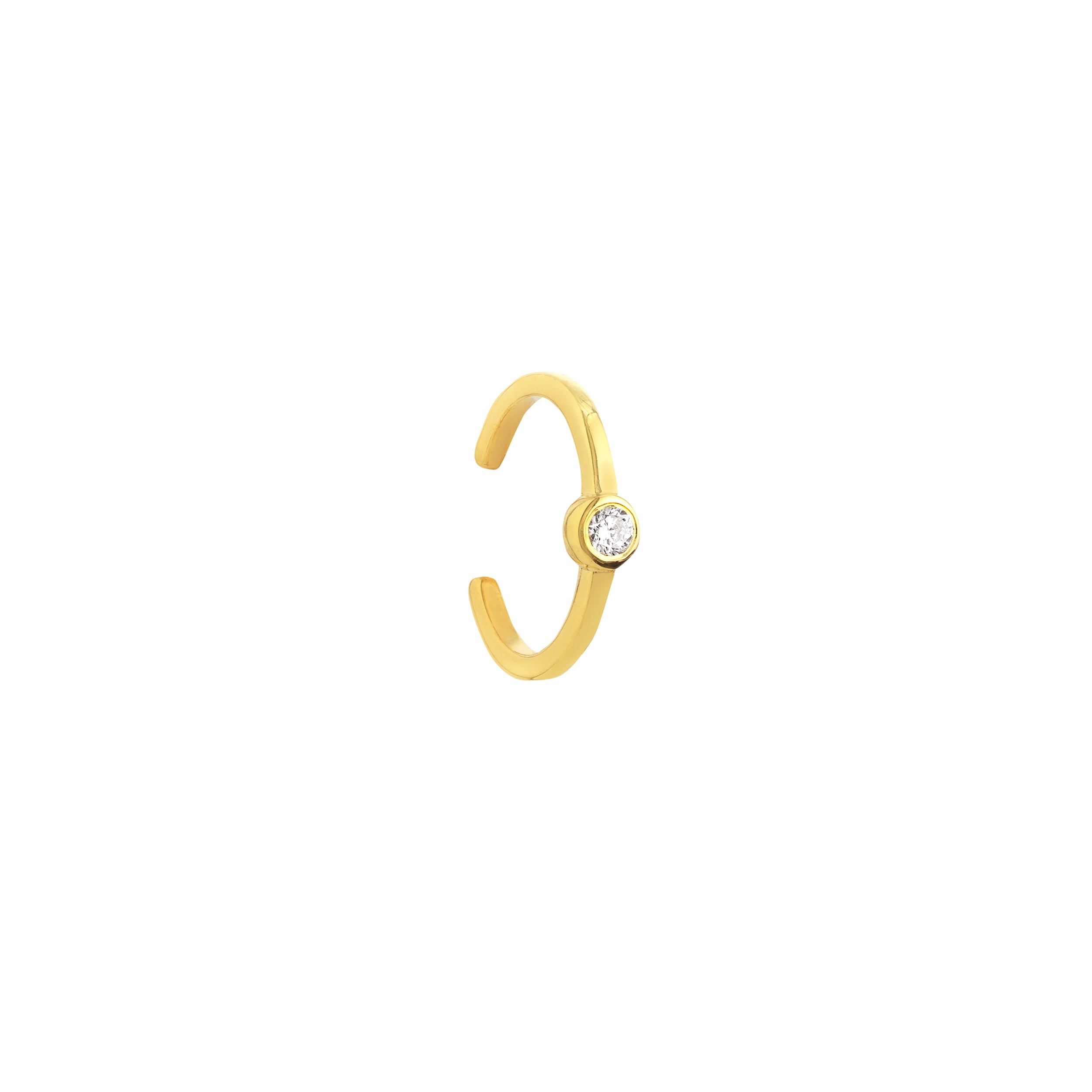 1/20tcw Bezel Diamond Earring Cuff