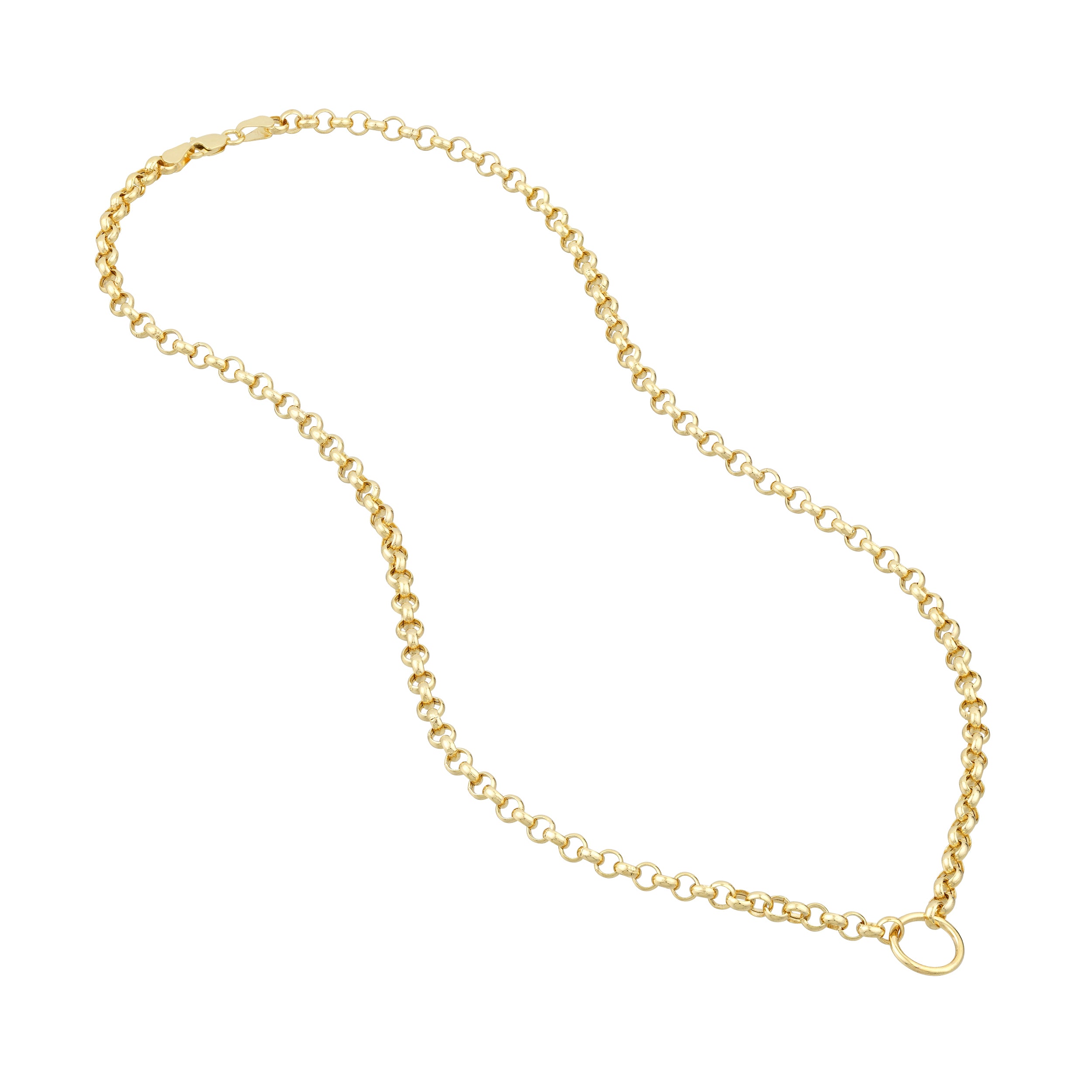 Charm-Ready Hollow Rolo Chain Necklace