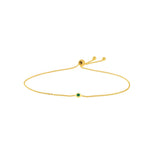 Mini Emerald Bezel Bolo Bracelet