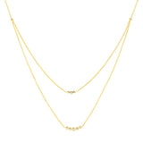 Graduating Diamond Bezels Duet Necklace