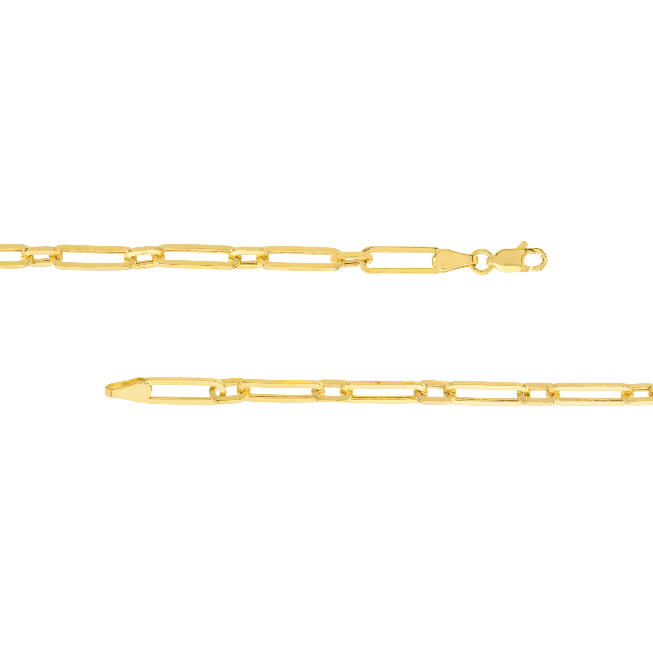 Hollow 1+1 Paper Clip Chain with Lobster Lock
