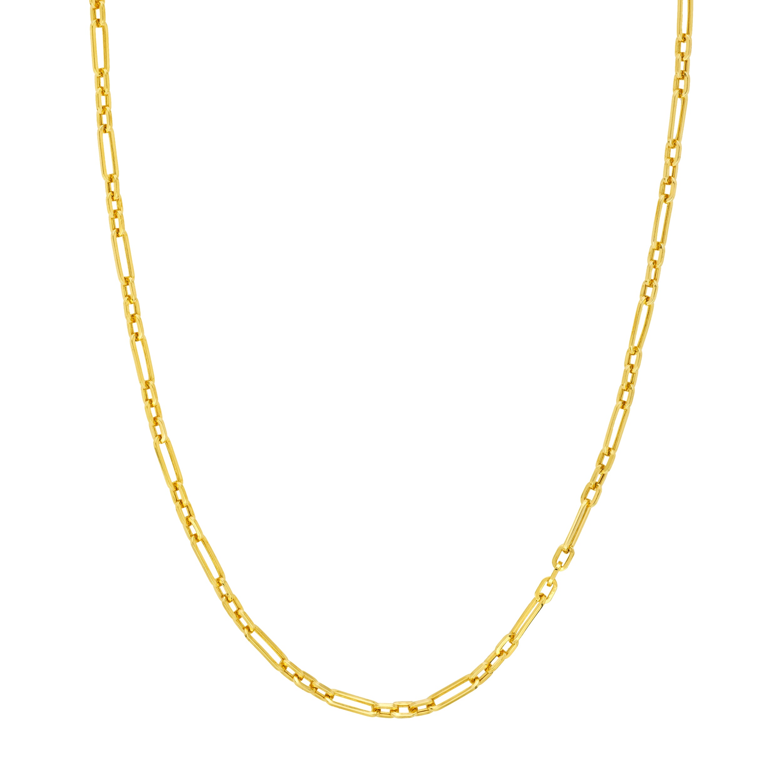 Hollow 3+1 Paper Clip Chain with Lobster Lock