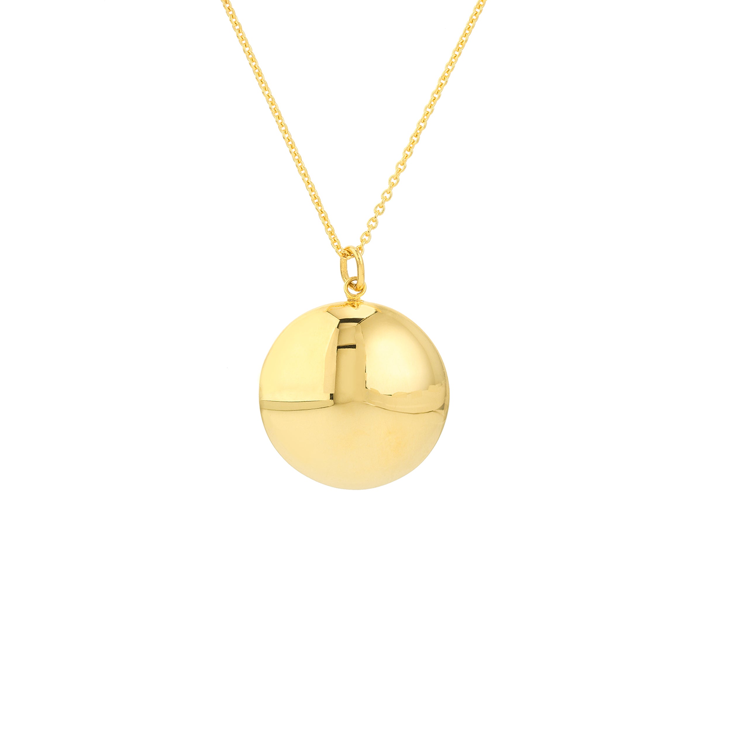 Polished Bombe Circle Pendant Adjustable Necklace