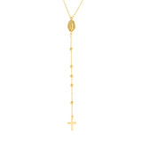 Virgin Mary with Cross Beaded Y-Necklace
