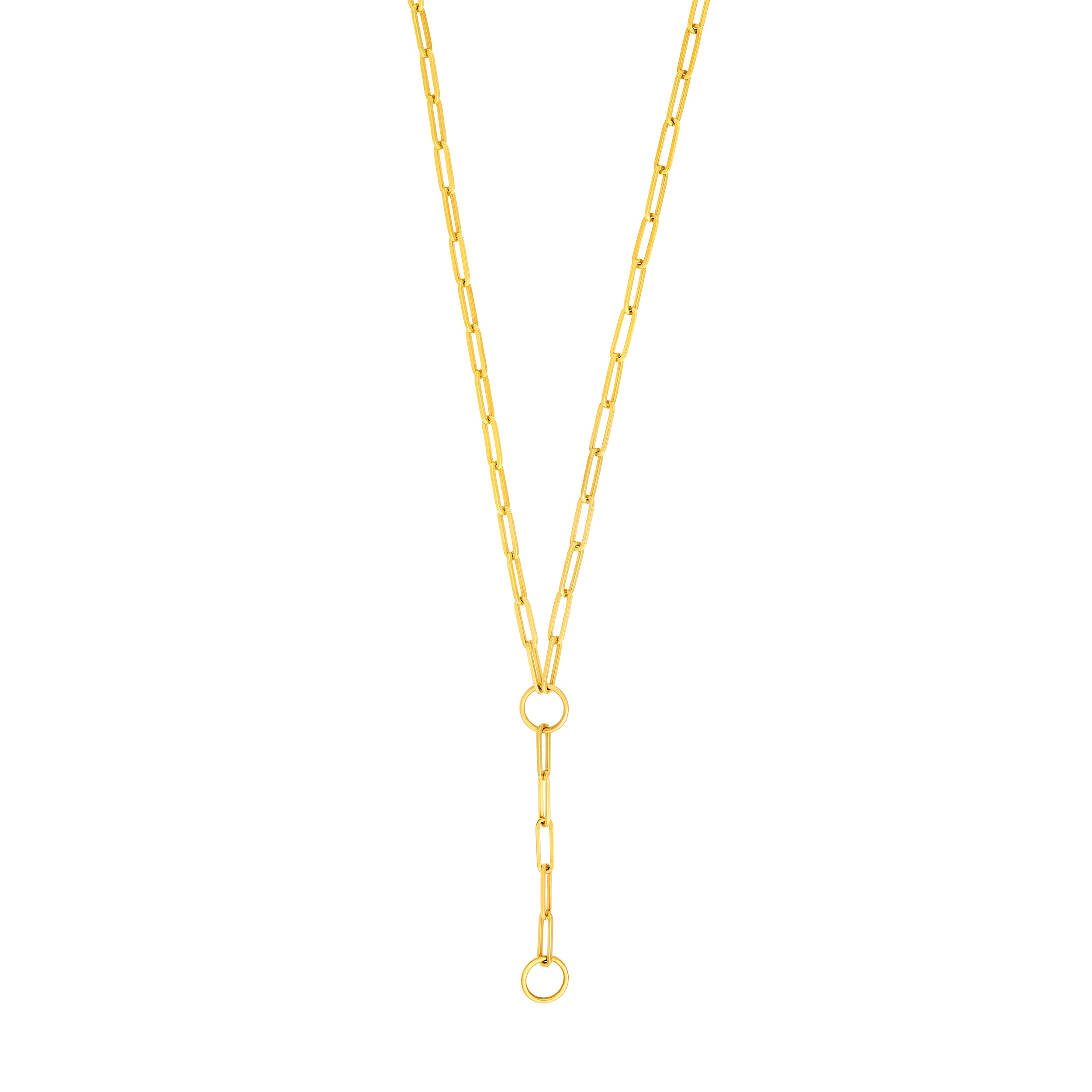 Paper Clip Enhancer Chain Lariat Necklace