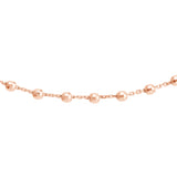Diamond-Cut Bead Station Choker Chain Adjustable Lobster Lk
