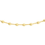Diamond-Cut Bead Station Choker Chain Adjustable Lobster Lk