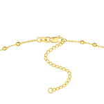 Diamond-Cut Bead Station Choker Chain Adjustable Lobster Lk