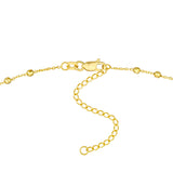 Diamond-Cut Bead Station Choker Chain Adjustable Lobster Lk