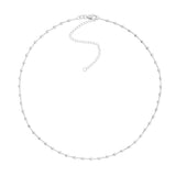Diamond-Cut Bead Station Choker Chain Adjustable Lobster Lk