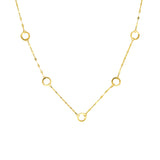 Adjustable Fancy Circle Station Necklace