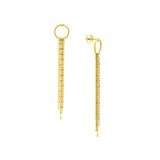 Open Circle Earrings with Diamond-Cut Bead Fringe