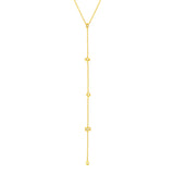 Diamond Y-Necklace with Geometric Elements