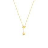 Puffed Crown & Heart Drop Baby Necklace