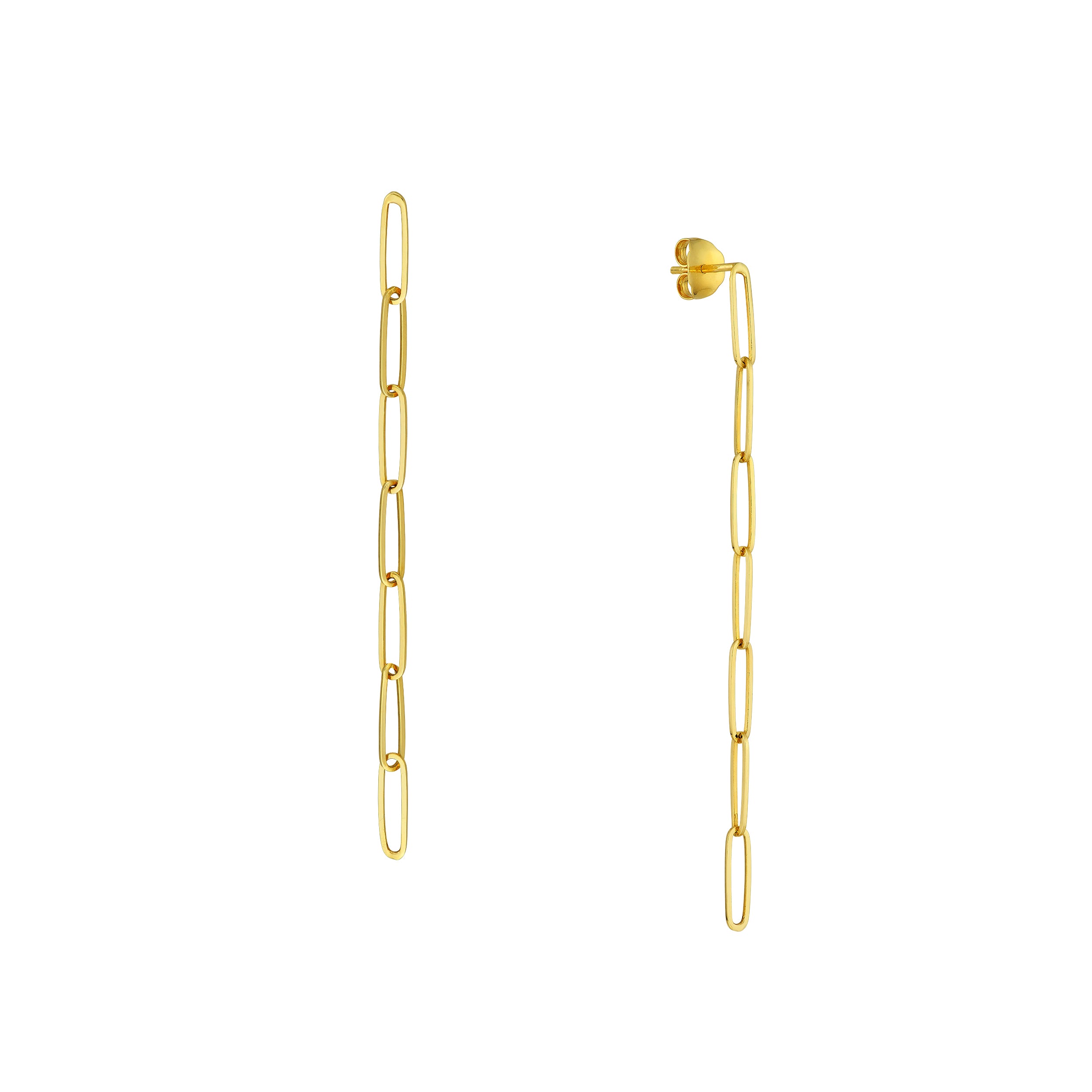 Long Paper Clip Dangle Earrings