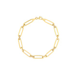 Pavé Diamond Accented Paper Clip Chain Bracelet