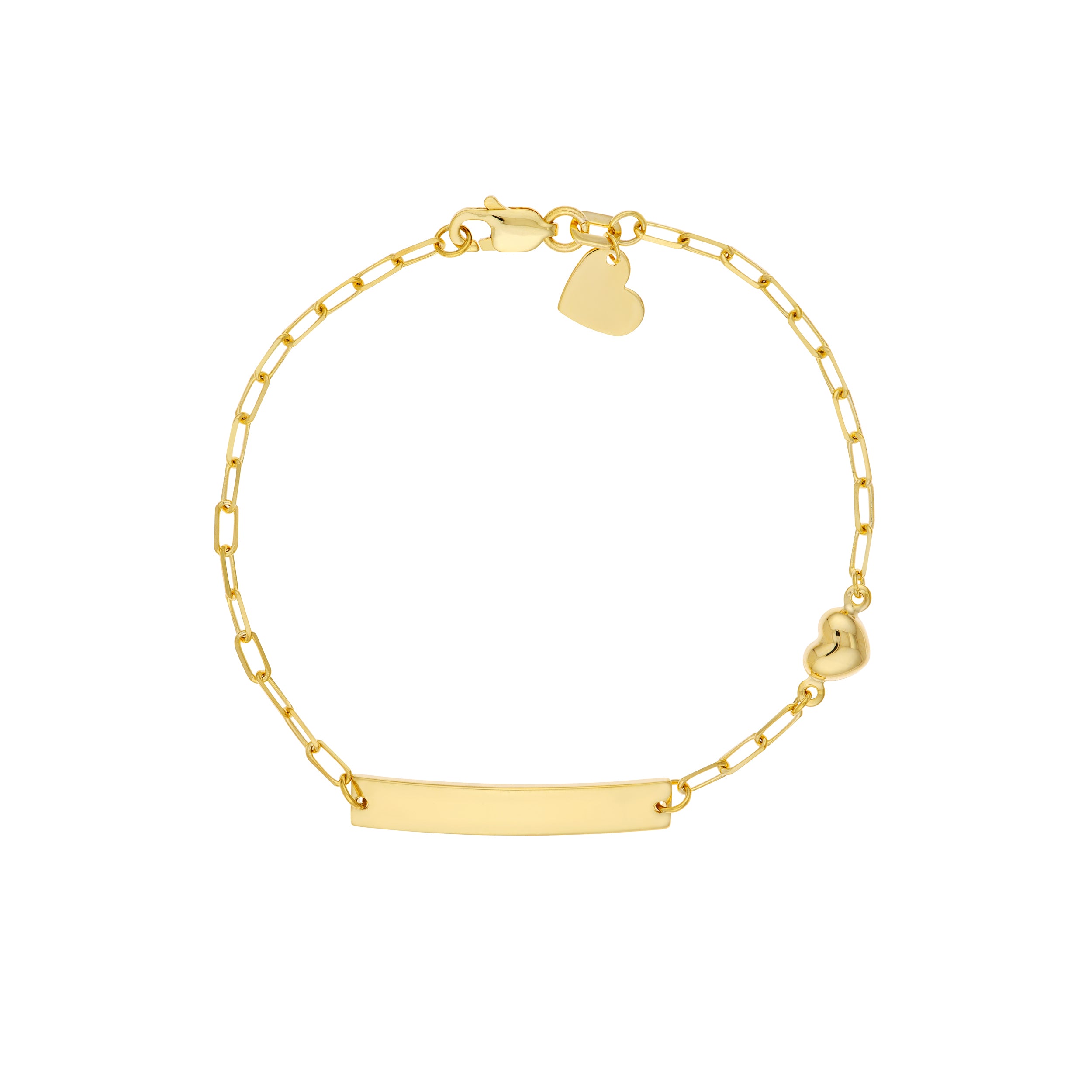 Kids Paper Clip Chain ID Bracelet with Heart