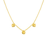 Mommy Loves You Triple Puff Heart Adj. Necklace