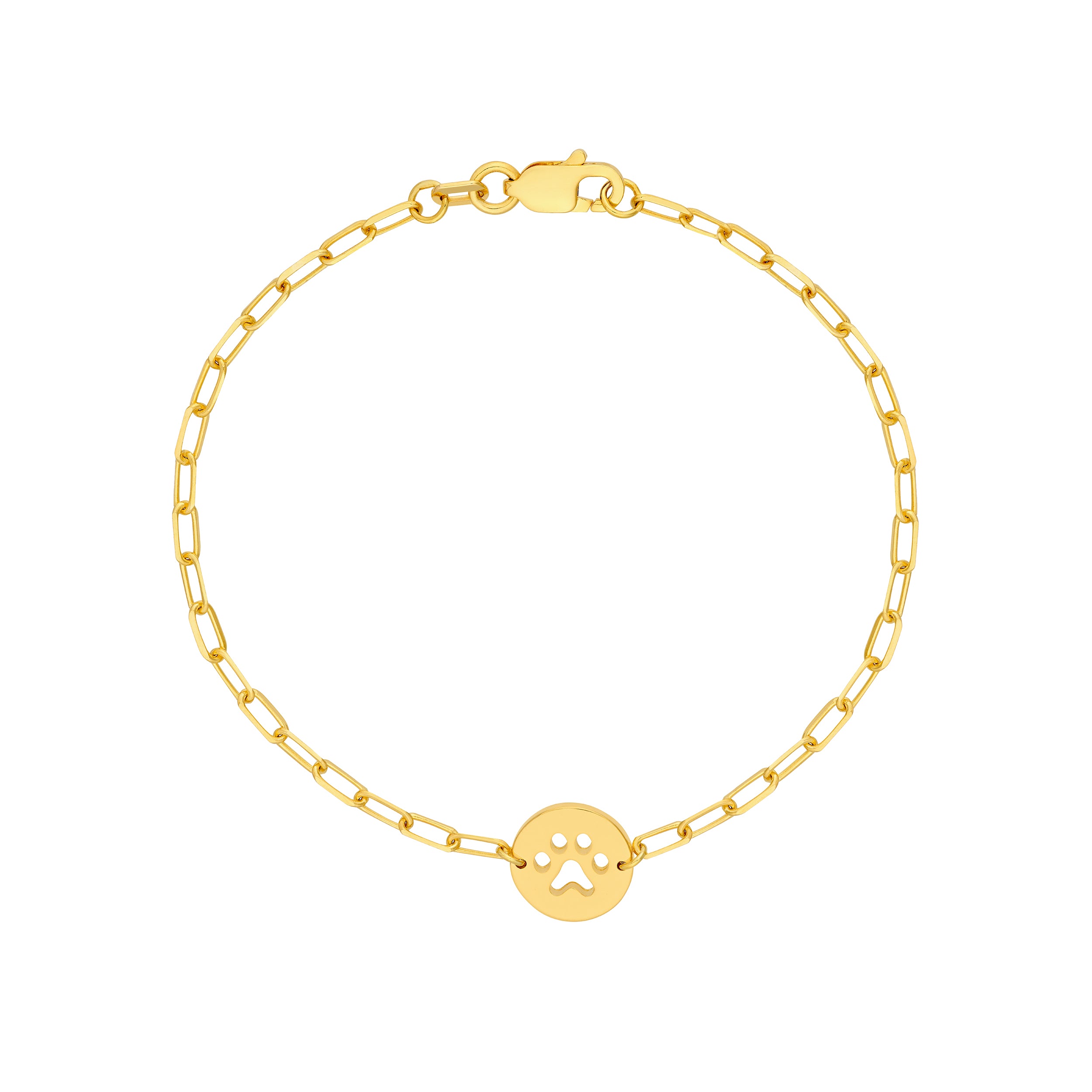 Kids Paper Clip Chain Bracelet with Paw