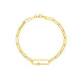 Fancy Diamond Paper Clip Bracelet