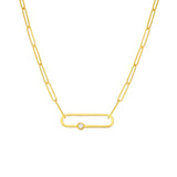 Diamond Paper Clip Necklace