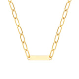 Paper Clip Chain w/Engravable ID Bar