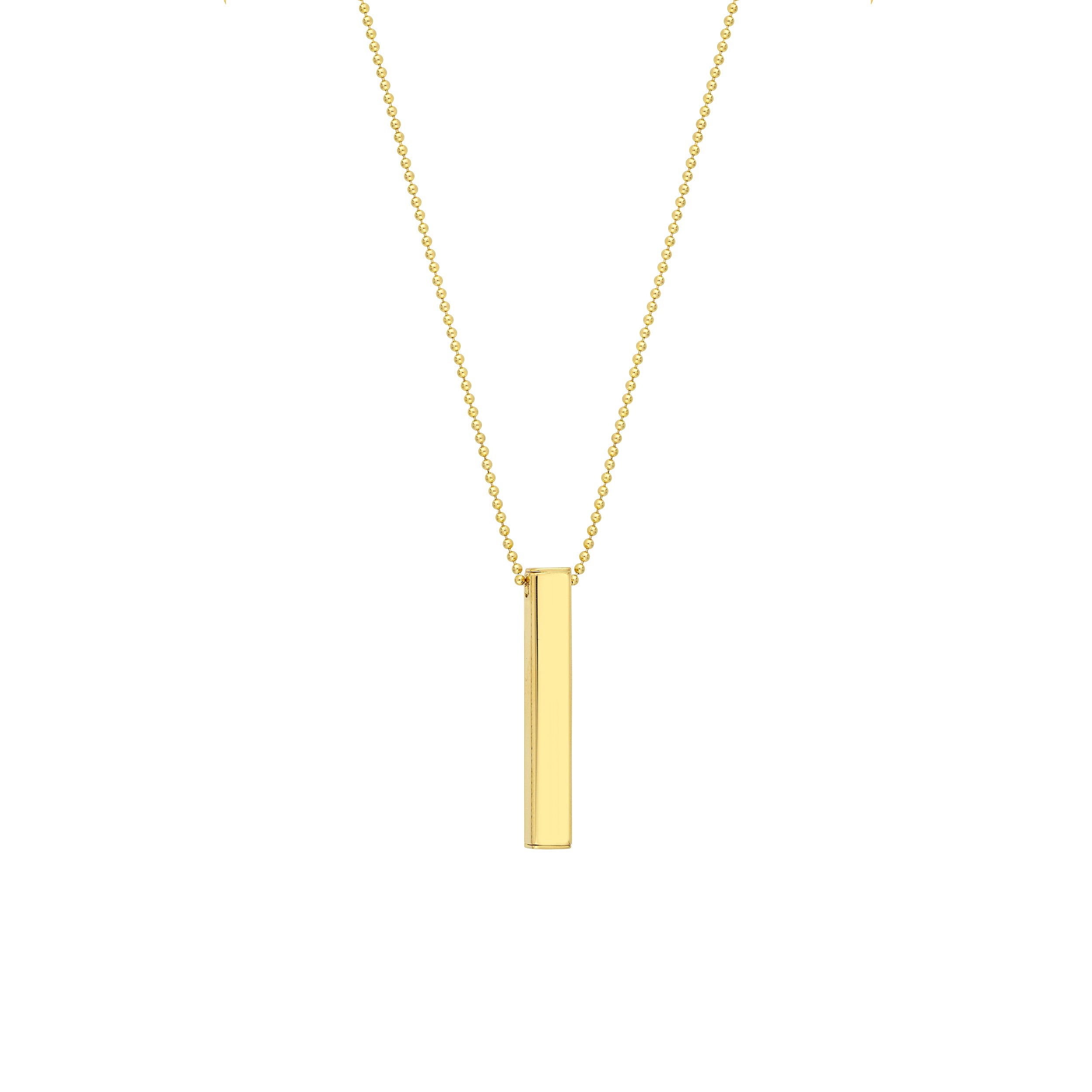 Mens Engravable 3D Bar Necklace
