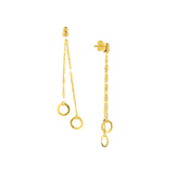 Double Strand Dangle Circle Earrings