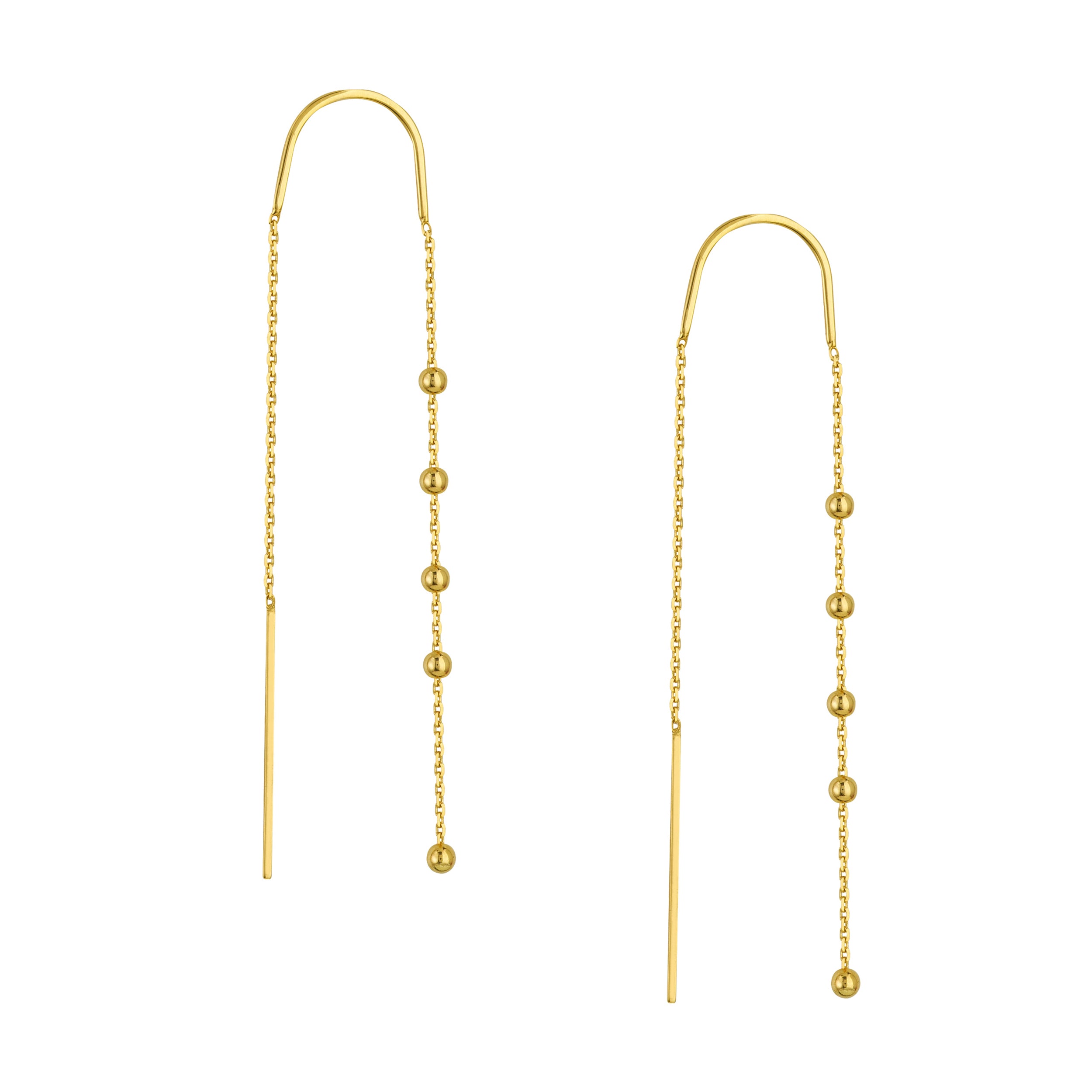 Bead Accent Threader Earrings