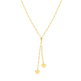 High Polished Heart Adjustable Lariat Necklace